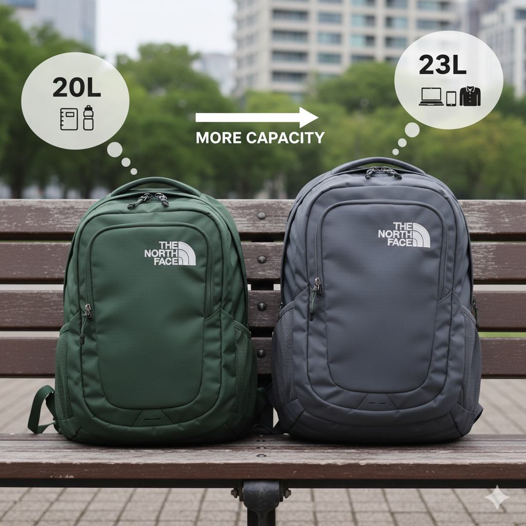 ノース フェイス シングル ショット 20l 23l 違い
