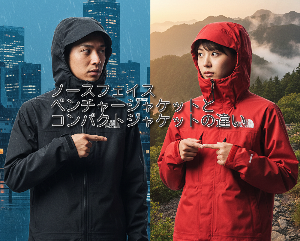 ノースフェイス ベンチャージャケットとコンパクトジャケット